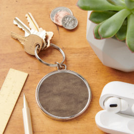 Vintage versleten cognackleurige lederen textuur sleutelhanger