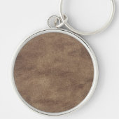 Vintage versleten cognackleurige lederen textuur sleutelhanger (Voorkant)