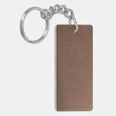 Vintage versleten cognackleurige leren textuur sleutelhanger (Voorkant Links)