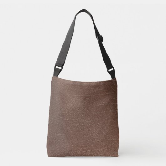 Vintage versleten cognacleer textuur crossbody tas (Voorkant)