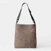 Vintage versleten cognacleer textuur crossbody tas (Achterkant)