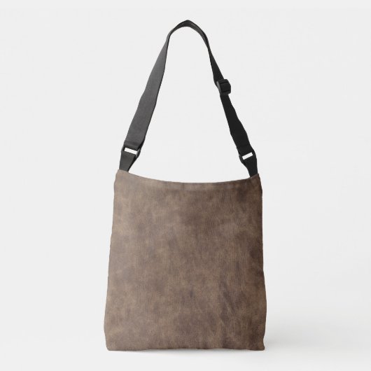 Vintage versleten cognacleer textuur crossbody tas (Voorkant)
