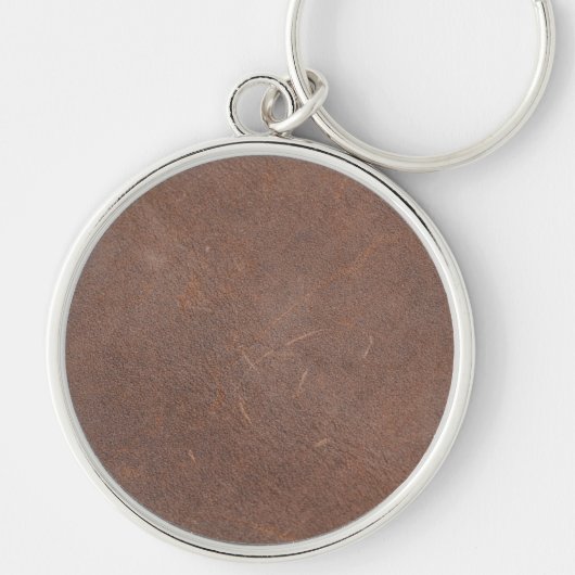 Vintage versleten cognacleer textuur sleutelhanger (Voorkant)