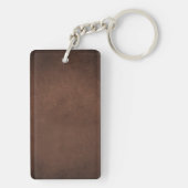Vintage versleten cognacleer textuur sleutelhanger (achterkant)
