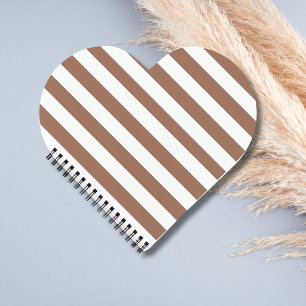 Vintage Verticale Strepen Mocha Mousse Wit Notitieboek