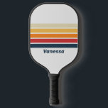 Vintage Vervaaagde Regenboog over Strepen met Naam Pickleball Paddle<br><div class="desc">Vintage Vervagende Regenboog over Strepen met Naam Pickleball Paddle roept een zachte, nostalgische energie op, waarbij zachte tinten worden gecombineerd met een gevoel van beweging dat leven brengt in elke rally. Het vloeiende ontwerp brengt ritme en persoonlijkheid over, waardoor elke wedstrijd verandert in een subtiele maar expressieve viering van individualiteit....</div>