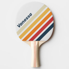 Vintage Vervaaagde Regenboog Schuin Strepen met Na Tafeltennisbatje