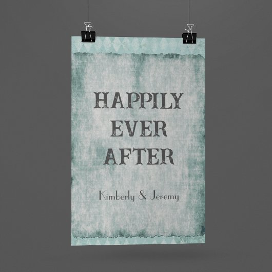 Vintage & Vervaaide Groene Voeg Eigen Tekst Toe  Poster