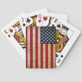 Vintage Vervaalde Oude Amerikaanse Vlag Antiek Gru Pokerkaarten