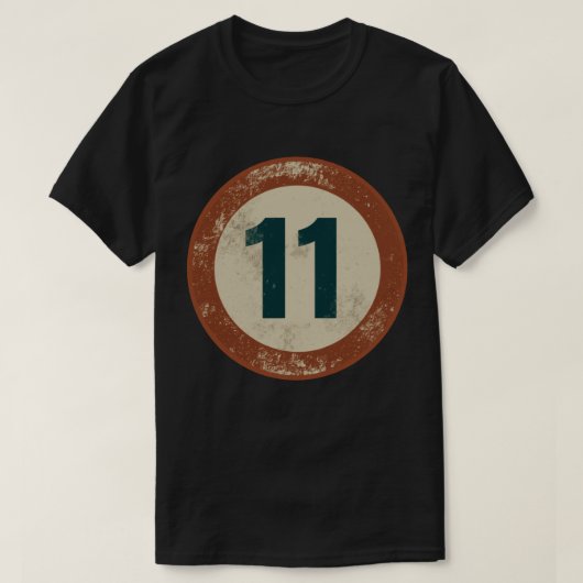 Vintage Vervallen Nummer 11 T-shirt (Design voorkant)