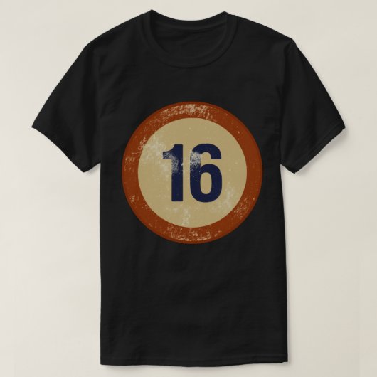 Vintage Vervallen Nummer 16 T-shirt (Design voorkant)