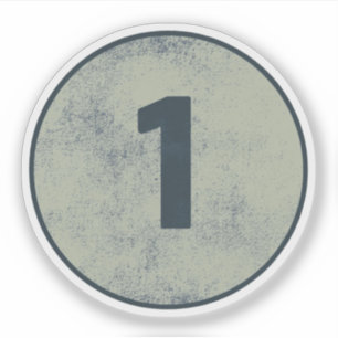 Vintage Vervallen Nummer 1 Sticker