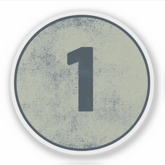 Vintage Vervallen Nummer 1 Sticker (Voorkant)