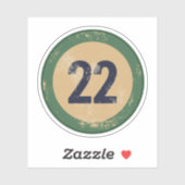 Vintage Vervallen Nummer 22 Sticker (Vel)