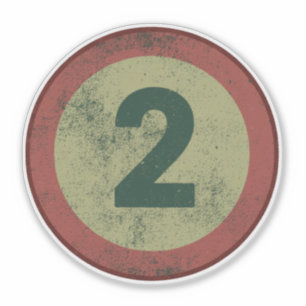 Vintage Vervallen Nummer 2 Sticker
