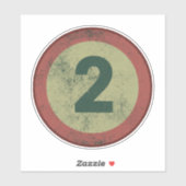 Vintage Vervallen Nummer 2 Sticker (Vel)