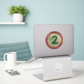 Vintage Vervallen Nummer 2 Sticker (Laptop op bureau)