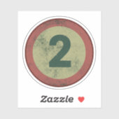 Vintage Vervallen Nummer 2 Sticker (Vel)