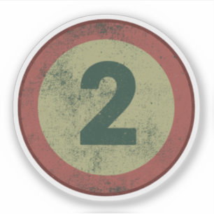 Vintage Vervallen Nummer 2 Sticker