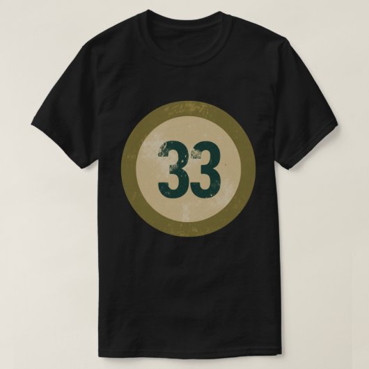 Vintage Vervallen Nummer 33 T-shirt (Design voorkant)