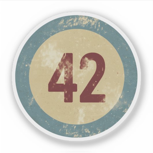 Vintage Vervallen Nummer 42 Sticker (Voorkant)