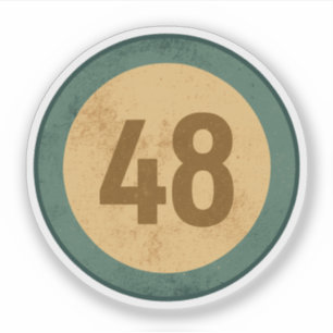 Vintage Vervallen Nummer 48 Sticker