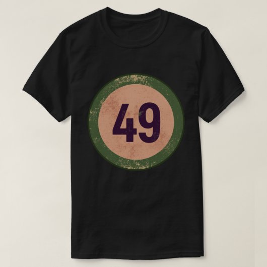Vintage Vervallen Nummer 49 T-shirt (Design voorkant)