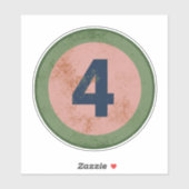 Vintage Vervallen Nummer 4 Sticker (Vel)