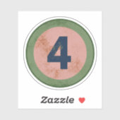 Vintage Vervallen Nummer 4 Sticker (Vel)