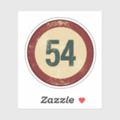 Vintage Vervallen Nummer 54 Sticker (Vel)