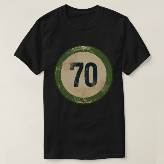 Vintage Vervallen Nummer 70 T-shirt (Design voorkant)