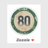Vintage Vervallen Nummer 80 Sticker (Vel)