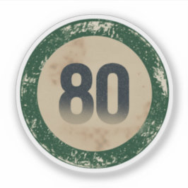 Vintage Vervallen Nummer 80 Sticker