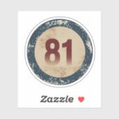 Vintage Vervallen Nummer 81 Sticker (Vel)