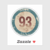 Vintage Vervallen Nummer 93 Sticker (Vel)