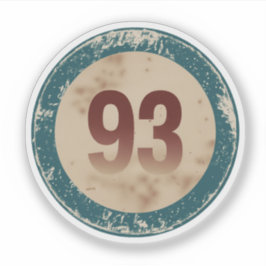 Vintage Vervallen Nummer 93 Sticker