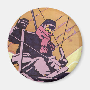 Vintage Vervoer Hanggleider Vliegtuig Magneet