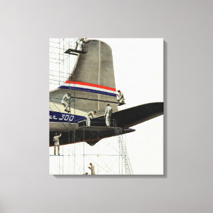 Vintage Vervoer, Vliegtuig Onderhoud Canvas Afdruk