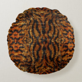 Vintage Vervuild Grunge Tijger Dierprint Rond Kussen