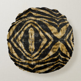 Vintage Vervuild Grunge Zebra Dierprint Rond Kussen