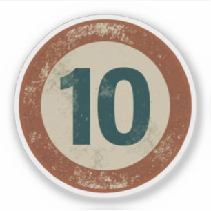 Vintage Vervuild Nummer 10 Sticker