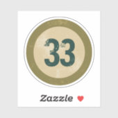 Vintage Vervuild Nummer 33 Sticker (Vel)
