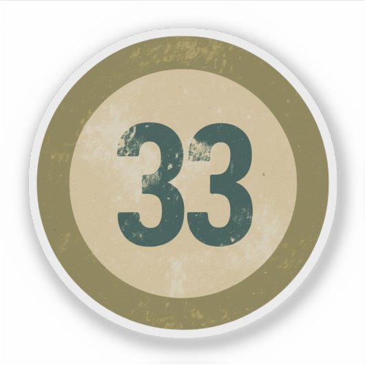 Vintage Vervuild Nummer 33 Sticker (Voorkant)