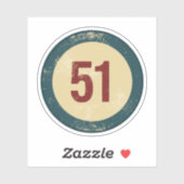 Vintage Vervuild Nummer 51 Sticker (Vel)