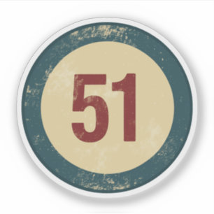 Vintage Vervuild Nummer 51 Sticker