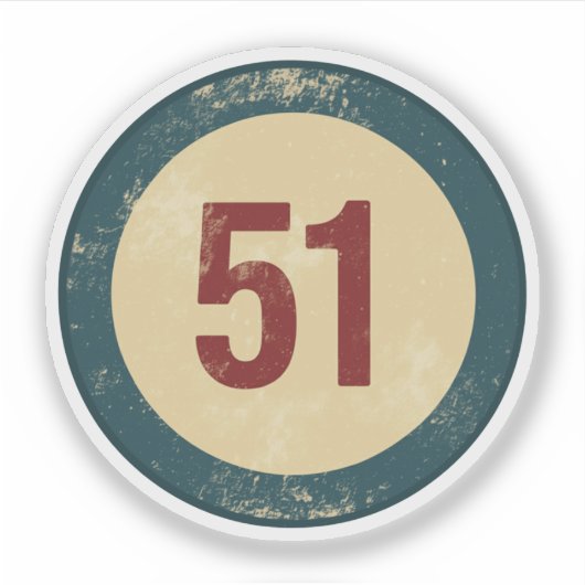 Vintage Vervuild Nummer 51 Sticker (Voorkant)