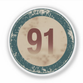 Vintage Vervuild Nummer 91 Sticker