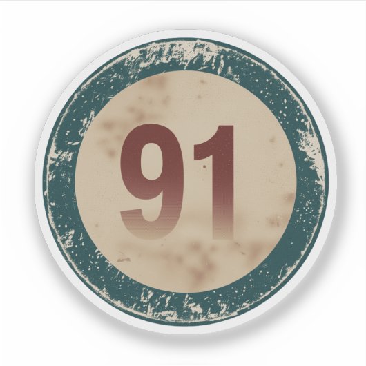 Vintage Vervuild Nummer 91 Sticker (Voorkant)