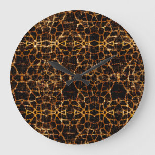 Vintage Vervuilde Grunge Giraffe Dierprint Grote Klok