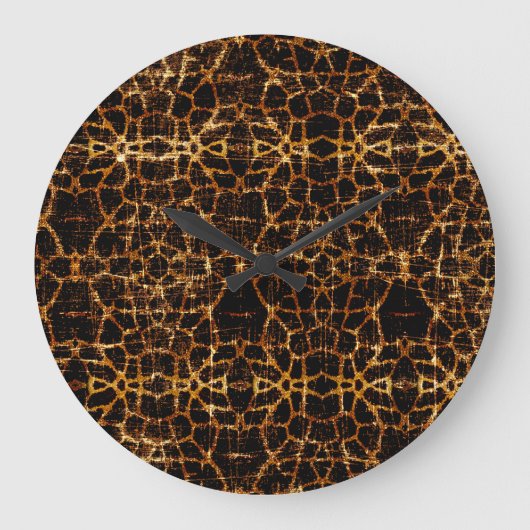 Vintage Vervuilde Grunge Giraffe Dierprint Grote Klok (Voorkant)